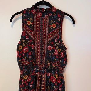 Mock Neck Floral Maxi